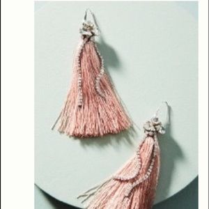 Anthropologie rhinestones tassel earrings